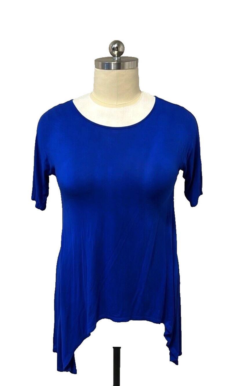 Royal Blue Tunic Top Cable & Gauge NWOT Cutout Back Sharkbite Medium Blouse
